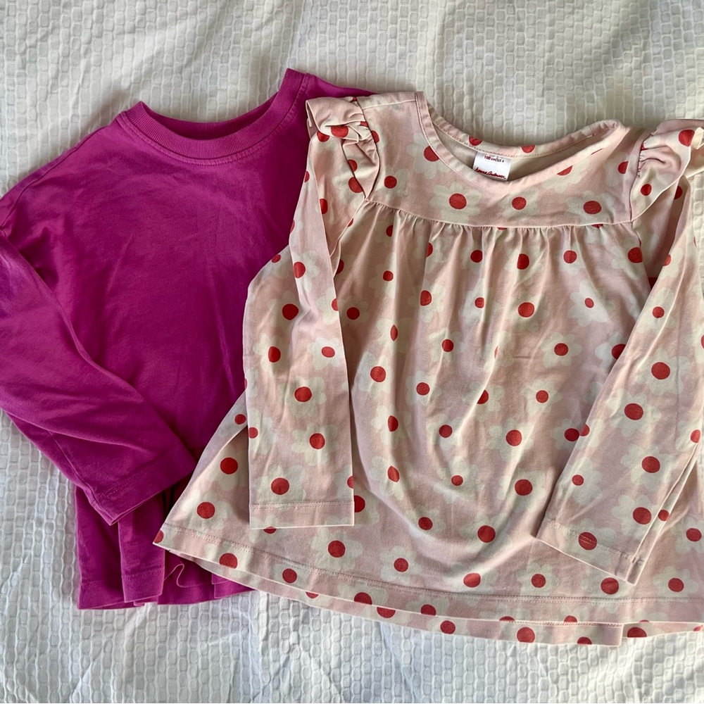 Hanna Andersson Pink and White Floral Tops